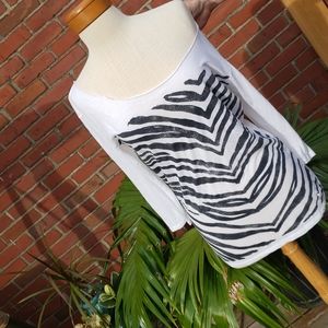 Pink Victoria secret zebra off shoulder lounge tee